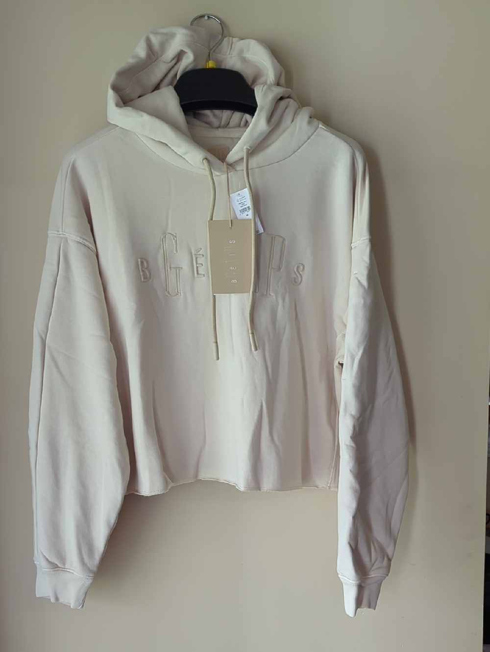 Gap x BEIS Oversized Cropped Hoodie-Light Tundra Brown Size Med Brand New